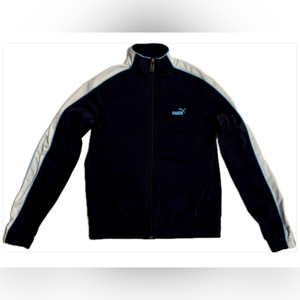 Vintage Puma Women's Navy Track Jacket